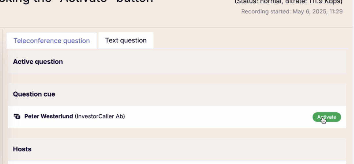 Interactive Q&A Management Interface